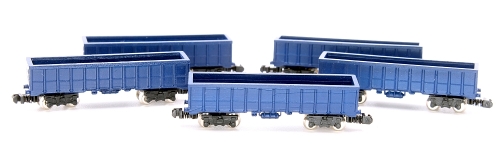 5 offene Güterwagen dunkelblau